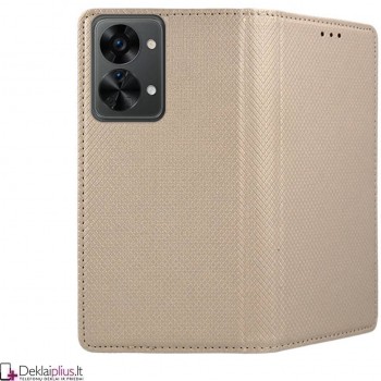 Telone atverčiamas dėklas - auksinės spalvos (Oneplus Nord 2T/Nord 2T 5G) Telone atverčiamas dėklas - auksinės spalvos (Oneplus Nord 2T/Nord 2T 5G)